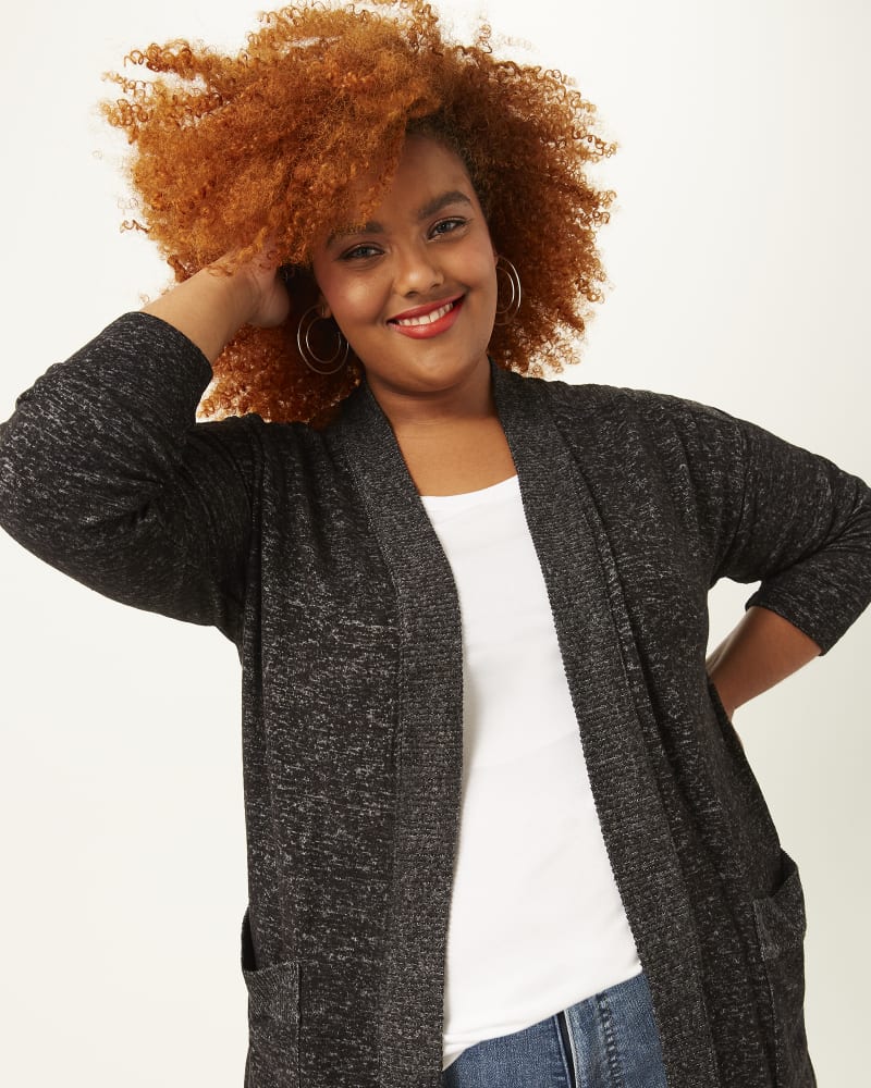 Front of plus size Amanda Ribbed Knit Cardigan by Downing Studio | Dia&Co | dia_product_style_image_id:167227